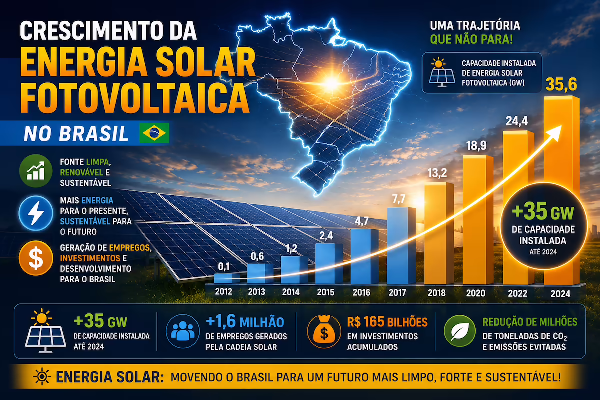 crescimento da energia solar fotovoltaica no Brasil