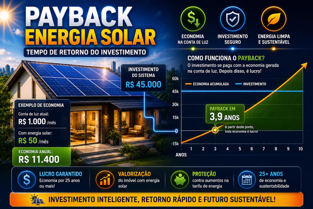 payback energia solar e retorno do investimento