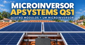Microinversor APsystems QS1 conectado a quatro módulos fotovoltaicos