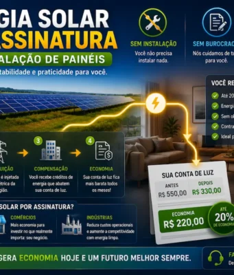 energia solar por assinatura sem instalação de painéis