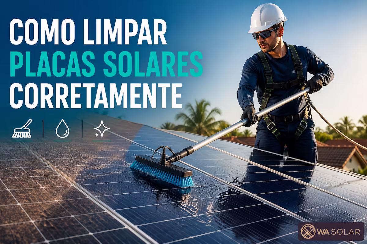 como limpar placas solares corretamente
