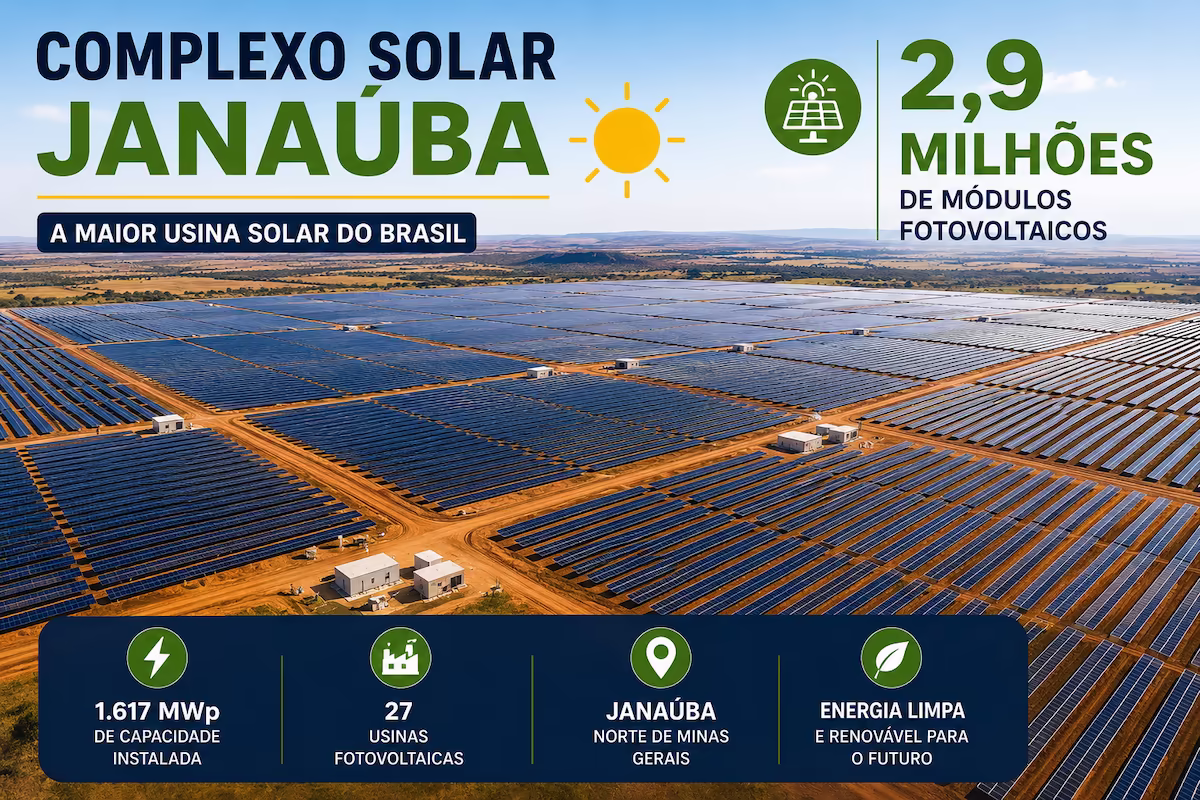 Complexo Solar Janaúba com milhões de módulos fotovoltaicos
